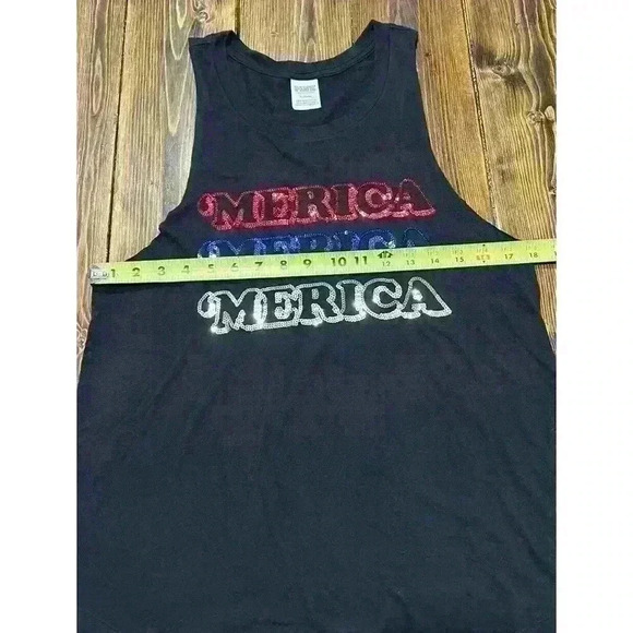 Victoria’s Secret PINK ‘Merica Tank Sz Medium Sleeveless Sequins - Picture 5 of 7